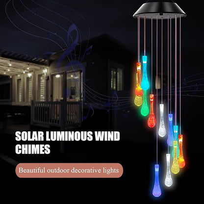 Bolunlun Solar Wind Chimes, Garden Outdoor Decorative Color-Changing Lights, is The Best Gift for mom, Grandma, Children