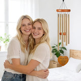 Sisters Gifts from Sister - Metal Floral Wind Chimes for Outside Waterproof Hanging Decor for Garden Patio Yard Balcony Backyard Indoor Home Appreciation Graduation Sisterhood Birthday Gift
