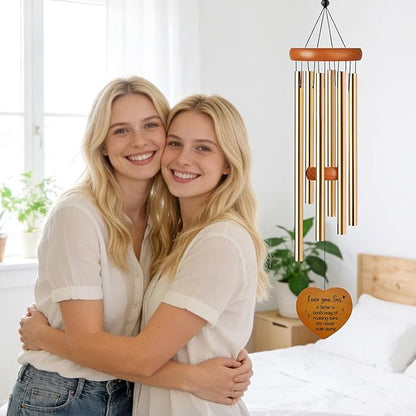 Sisters Gifts from Sister - Metal Floral Wind Chimes for Outside Waterproof Hanging Decor for Garden Patio Yard Balcony Backyard Indoor Home Appreciation Graduation Sisterhood Birthday Gift