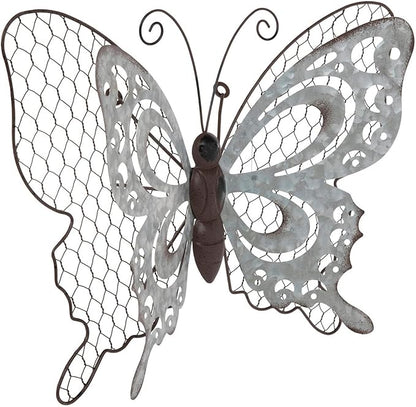 Hobby Lobby Metal Wall Art, Spring, Garden, Indoor/Outdoor (Brown/Silver Butterfly)