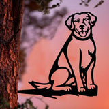 Metal Garden Dog Statue Ornament Gift Metal Art Dog Silhouette Decoration Steel Dogs Statue Decorative Garden Stakes for Yard, Lawn, Patio, Pathway (Labrador)