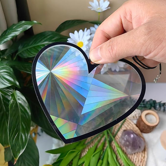 Colorful Suncatcher Rainbow Maker Prism Heart Shape Acrylic Pendant for Window Hanging Home Garden Party Wedding Ornament Gift