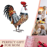 Kircust Garden Rooster Statues & Sculpture, Metal Chicken Animal Yard Art Lawn Ornament Figurines Artwork for Outdoor, Patio,Backyard and Home Kitchen Decoration