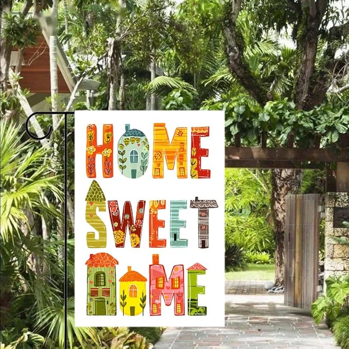 Gkyygk Welcome Garden Flag 12x18 Inch Home Sweet Home Banners Vertical Double Sided Burlap Farmhouse Outdoor Lawn Patio Decor