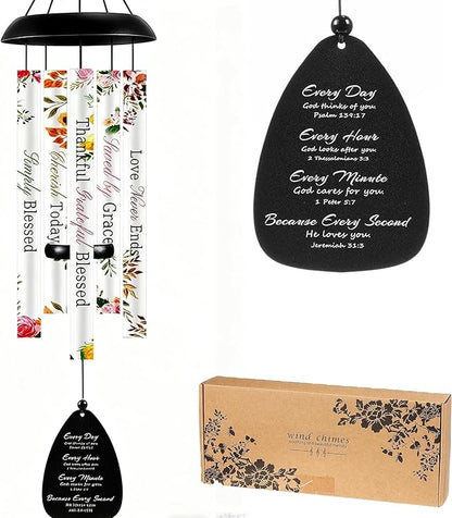 32 in Christian Wind Chimes Easter Gifts for Women Men Large Inspirational Religious Spiritual Wind Chimes with Bible Verse Baptism Easter Birthday Faith Based Gifts for Mom Sister