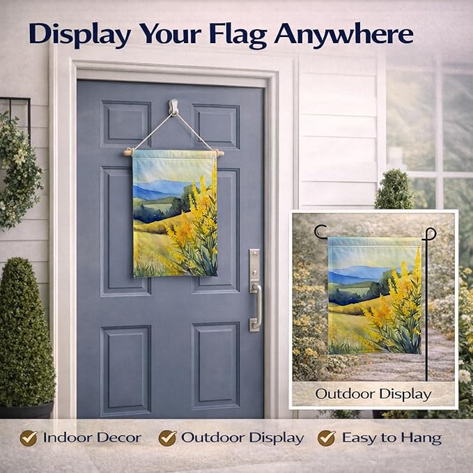 Caroline's Treasures Kentucky Goldenrod in Watercolor Garden Flag Mailbox Flag Decorative Yard Flag Banner Outside Patio Artwork Yard Flower Beds, Garden Size, Multicolor