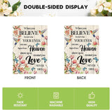 AVOIN colorlife Hummingbird Memorial Garden Flag 12x18 Inch Double Sided Outside, Love Never Dies Memorial Day Gravesite Saying Spring Yard Outdoor Decoration