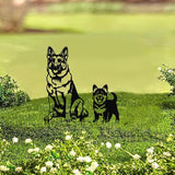 Metal Garden Dogs German Shepherd Stakes(2 Pack), German Shepherd Garden statue for Women/Men Dog Lovers Gifts for Lawn Ornaments, Garden Decorations, Yard Art
