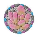 Succulent Pattern Cement Stepping Stones - Garden Stepping Stones Outdoor Pavers for Outside Walkway Gifts for Grandma Garden Stones Decorative Sculpture Yard Art 0.75 * 10 * 10 Inch