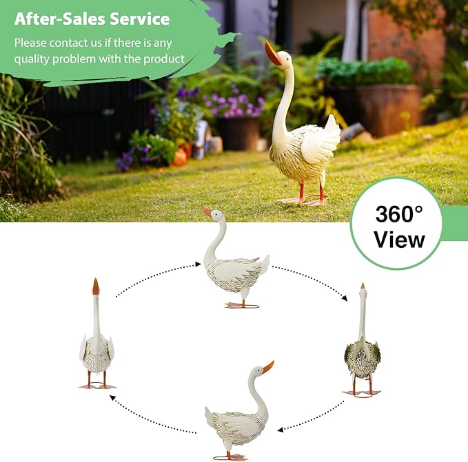 Goodeco Goose Statue for Garden Decor - Perfect for Home Yard Porch Decorations - Great Gifts for Women Mom and Gardening Gifts (White)