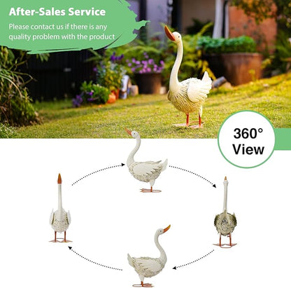Goodeco Goose Statue for Garden Decor - Perfect for Home Yard Porch Decorations - Great Gifts for Women Mom and Gardening Gifts (White)