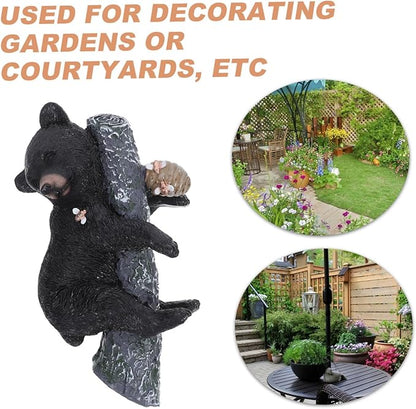 Toyvian Resin Bear Sculpture Lifelike Outdoor Animal Decor for Garden Durable Weather-Resistant Art Charming Tree Decoration for Nature Lovers and Adventurers