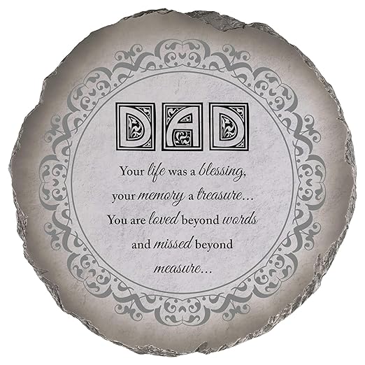 Magnolia Garden 10-Inch Dad Memorial Decorative Stepping Stone – Your Life was A Blessing Resin Garden Tile – Father Sympathy & Bereavement Outdoor Accent