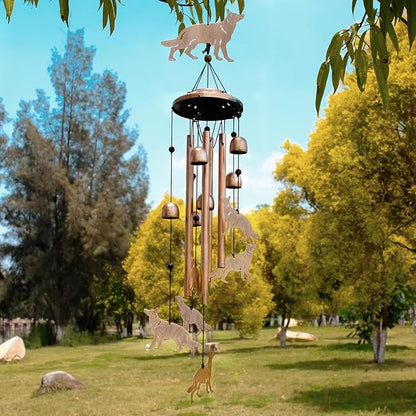 GDNSFIT German Shepherd Wind Chimes for Outside, Metal Windchimes Outdoors, Shepherd Gifts for Women/Men, Memorial/Birthday Gifts, Garden Decor for Outside, Patio or Yard, Durable Chimes for Outdoors