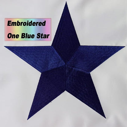 Heavy Duty Military Service Garden Flag Embroidered One Blue Star 12.5×18''-Longest Lasting Oxford Nylon 210D | Army Navy Marine Corps USA Family Member On Service Decoration Gift Yard House Banner