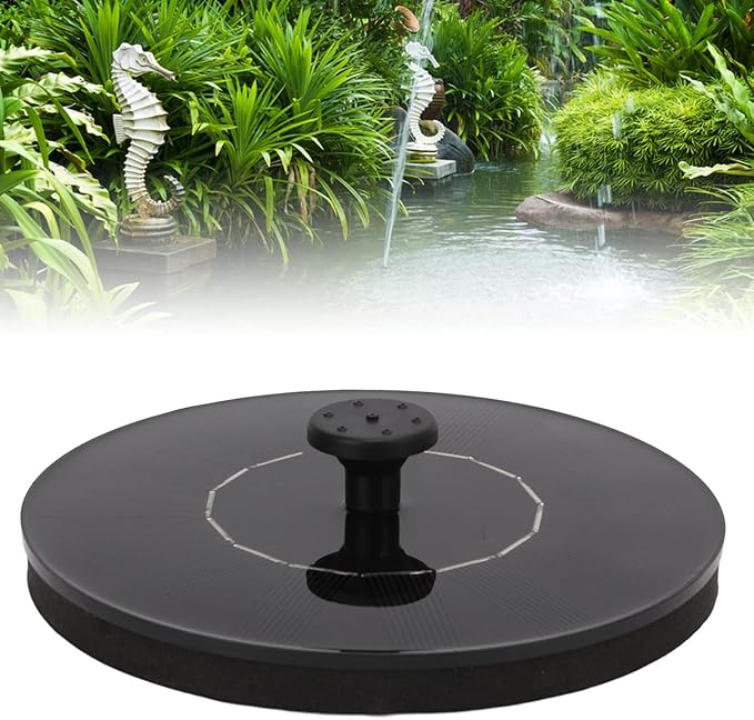 Solar Fountain Pump, ing Solar Fountain for Bird Bath, 7 Nozzles with 30 60cm Spray Height, ed Garden for Pool oor r, Includes