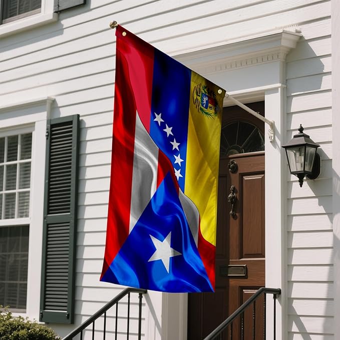 Venezuela Venezuelan And Puerto Rico Puerto Rican Flag 3x5 Ft Double-Sided Printed Indoor/Outdoor Polyester Fabric Decorative Banner With 2 Brass Grommets 3x5 Foot National Flags For Outside