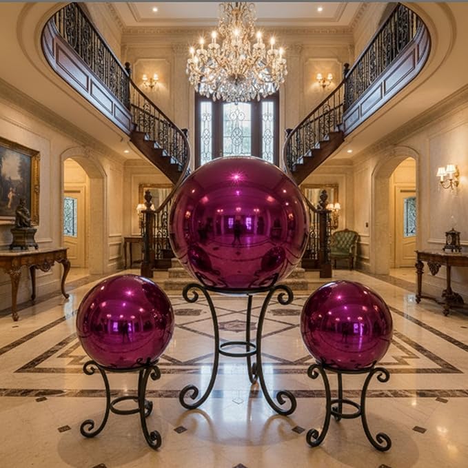 Decorative Garden Gazing Ball, Home Garden Gazing Globe Mirror Balls, Polished Stainless Steel Shiny Sphere, Ideal As a Housewarming Gift (Dia:15cm/6 inches)