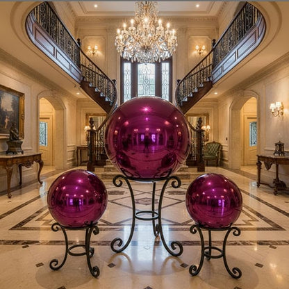 Decorative Garden Gazing Ball, Home Garden Gazing Globe Mirror Balls, Polished Stainless Steel Shiny Sphere, Ideal As a Housewarming Gift (Dia:20cm/8 inches)