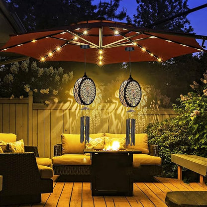 43" Solar Wind Chimes for Outside, Hanging Lights Outdoor Detachable Lantern Metal Peacock Wind Chimes, Deep Tone Memorial Wind Chime Gift Decoration for Home, Patio, Garden, Outdoor, Yard