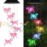 Dog Solar Wind Chimes for Outside - AIONASA Color Changing LED Solar Hanging Lights Outdoor, Waterproof Windchimes Outdoors Hanging Gifts for Mom Grandma Women, Home Garden Patio Yard Porch Decoration