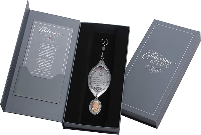 Celebration of Life Sympathy Gift - Cardinal/Bereavement Gift with Photo Charm Ornament