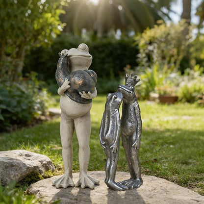 Frog Snail Garden Statue Outdoor – Resin Decor Figurine for Yard Desk Frog Gifts for Women Figurines Pathway Outdoor Front Yard Decorations Outdoor 12 * 5 * 4