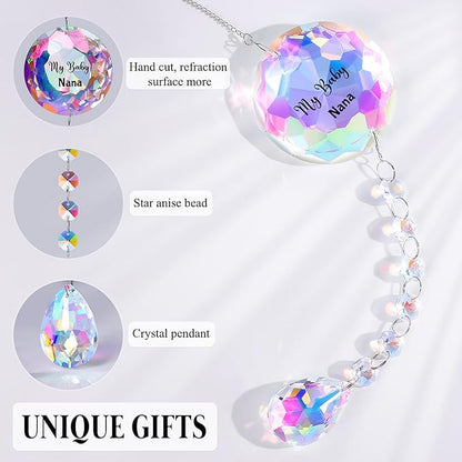 Personalized Custom Crystal Suncatcher Ornament, Suncatcher for Home Office Bedroom Living Room, Sun Catcher, Gifts for Mothers Day Christmas Birthday