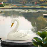 Swan Statue for Garden Decor – 7.5" Resin Figurine in Grey-White Finish, Elegant Bird Sculpture for Indoor Outdoor Display, Home, Patio, or Yard Ornament