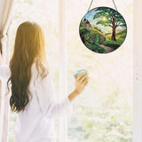Shire Sun Catcher 7.87'' Stained Glass Window Hanging Gifts for Countryside Lover Women Scenery Wall Decor Handmade Sun Catcher Decoration for Home Garden Housewarming Gifts