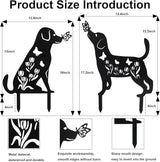 Flohuaer 2PCS Dog Metal Garden Stakes Decorative Labrador Gifts for Women/Men/Dog Lovers Black Animal Silhouette Statues for Outside Yard Art Outdoor Patio Lawn Ornaments Garden Decorations
