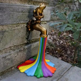 Garden Statues for Outside Outdoor Garden Statue - Colorful Resin Decorative Sculpture for Outdoors 11.5x10x19 cm (4.5x3.9x7.4 in) Perfect Garden Statues for Outside & Garden Decor Gardening Gifts