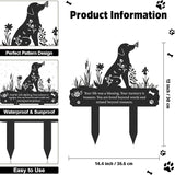 Rngmsi Grave Markers for Cemetery for Dog, Metal Grave Markers Yard Memorial Pet Dog, Garden Stake Decorations for Cemetery for Loss of Pet Outdoors Decor (12 X 14.5 Inches)