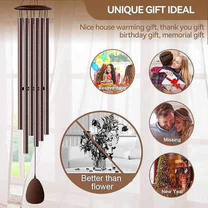 Wind Chimes for Outside, 46" Bronzed Wind Chimes Gifts for Women Christmas Birthday Retirement Thank You and Any Occasion, Memorial Sympathy Gift for Loss Loved One