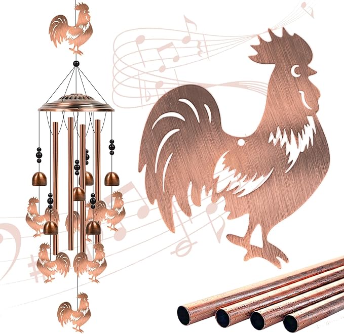 Chicken Wind Chimes Gifts - Rooster Gifts for Chicken Lovers Mom Owners Farmers Birthday, Home Garden Yard Patio Decor
