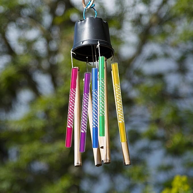 NUOBESTY 50pcs Wind Chime Tubes, Wind Chime Parts DIY Aluminum Hollow Tubes Replacement Windchime Kit Craft Supplies for Handicraft Enthusiasts for Patio, Garden, Outdoor, Home