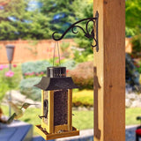 2 Pcs 8-Inch Decorative Iron Lantern Hooks for Wall Hanging Mason Jar Sconces Outdoor Solar Lights, Black