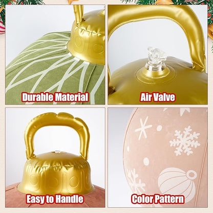 3 Pcs 32 Inch Giant Christmas Inflatable Balls: PVC Oversize Inflatable Christmas Ornaments Outdoor Decoration for Xmas Yard Lawn Garden Decor