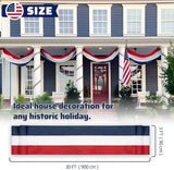 3x30Ft Patriotic Bunting 4th of July Decor Outside Red, White & Blue Stripe Bunting Banner Decor Memorial Days Veterans Day Celebration USA Bunting Outdoor Porch Garden