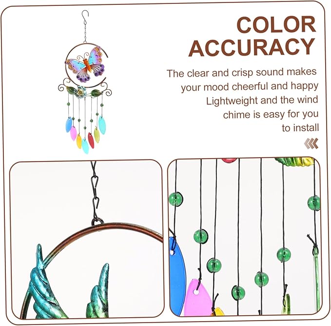 BESPORTBLE 1pc Hummingbird Pendant Wind Chime Unique Iron Handicraft Hanging Decor for Porch Garden Living Room Lightweight and Easy to Install Present for Friends and Family