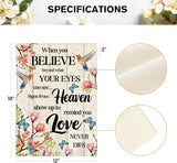 AVOIN colorlife Hummingbird Memorial Garden Flag 12x18 Inch Double Sided Outside, Love Never Dies Memorial Day Gravesite Saying Spring Yard Outdoor Decoration