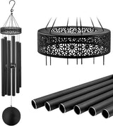ASTARIN 48'' Wind Chimes for Outside Deep Tone - Large Windchimes with 6 Heavy Tubes, Outdoor Memorial Chimes Outdoor for Garden Hanging Décor,Sympathy Gifts，Black