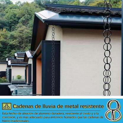 Rain Chains for Gutters Downspouts Outside-Decorative Rain Chain Metal Cups,Adjustable Hanging Rain Hutter Chain,Replacement for Downspout,Vintage Copper Rain Catcher coffeebrown-7m(23ft)