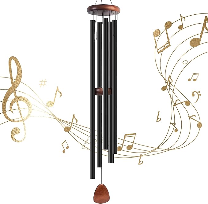 65 Inch Wind Chimes for Outside Deep Tone, Large Wind Chimes with 5 Aluminum Tubes, Courtyard Decoration, Windchimes Outdoor Create an Enjoyable Atmosphere & Give Mom a Gift