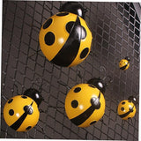 Kisangel 3pcs Iron Art Ladybug Ornaments for Garden Realistic Simulated Decorations Nature Guys