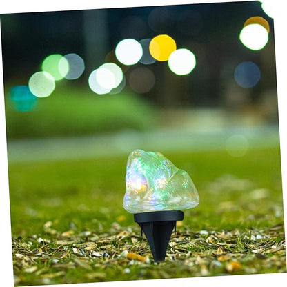 GANAZONO Outdoor Solar Led Garden Lights Pathway Lighting for Walkways Lawn and Landscape Decor Decorative Cobblestone Design Easy Installation Energy Efficient