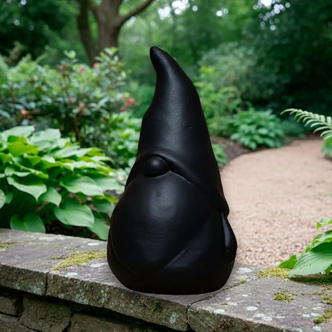 OLOMA Minimalist Garden Gnome Statue Outdoor Heavy Stone Sculpture with Protective Resin Coating Weather Resistant Decorative Accent for Modern Garden Patio Landscape