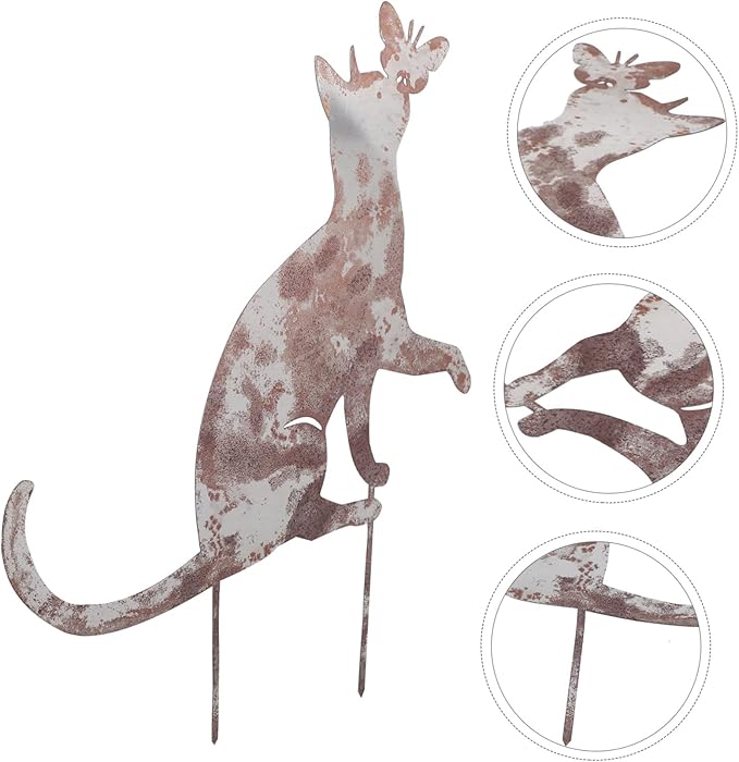 Milisten 1pc Iron Cat Lawn Ornament Stake Outdoor Decoration for Pathways and Gardens Rust-Resistant Cat Statue Charming Decor for