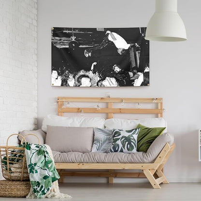 BYADKOA- Playboi Carti Die Lit Album Cover Flag Banner Aesthetic Decorative Durable Man Cave Wall tapestry with 4 Brass Grommets 3x5 Feet Flag Suitable For Indoor And Outdoor Decorate for College Dorm