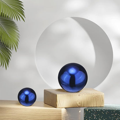 uxcell 2pcs Gazing Globe Decor Ball 1.65 inch 42mm Garden Sphere Polished Hollow Ball, Seamless Stainless Steel Gazing Ball, Smooth Mirror Globe for Garden Home Decor, Sapphire Blue
